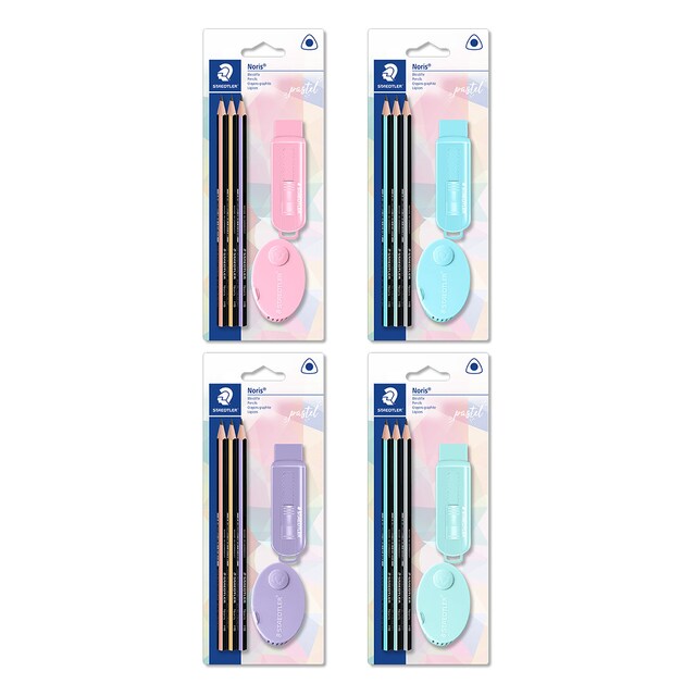 Imagen 0 de Blister con 3 Lápices de Grafito, Goma de Borrar y Afilalápices Pastel Line Staedtller