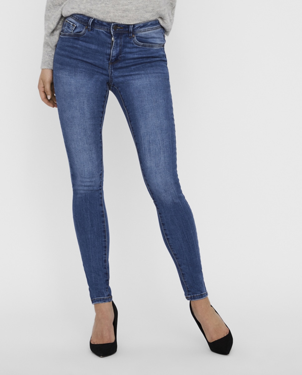 Jeans skinny slim azuis Azul-2