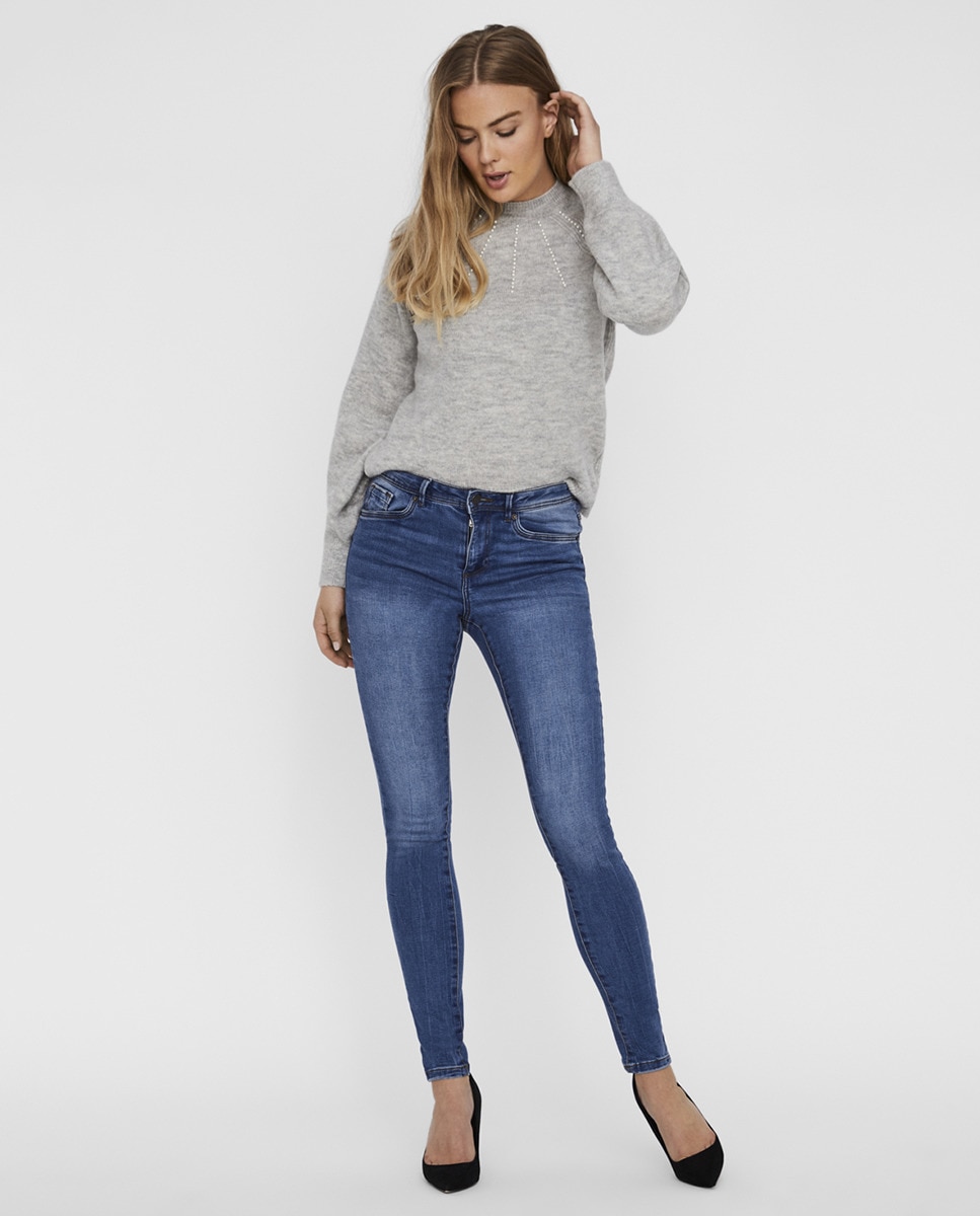 Jeans skinny slim azuis Azul-1