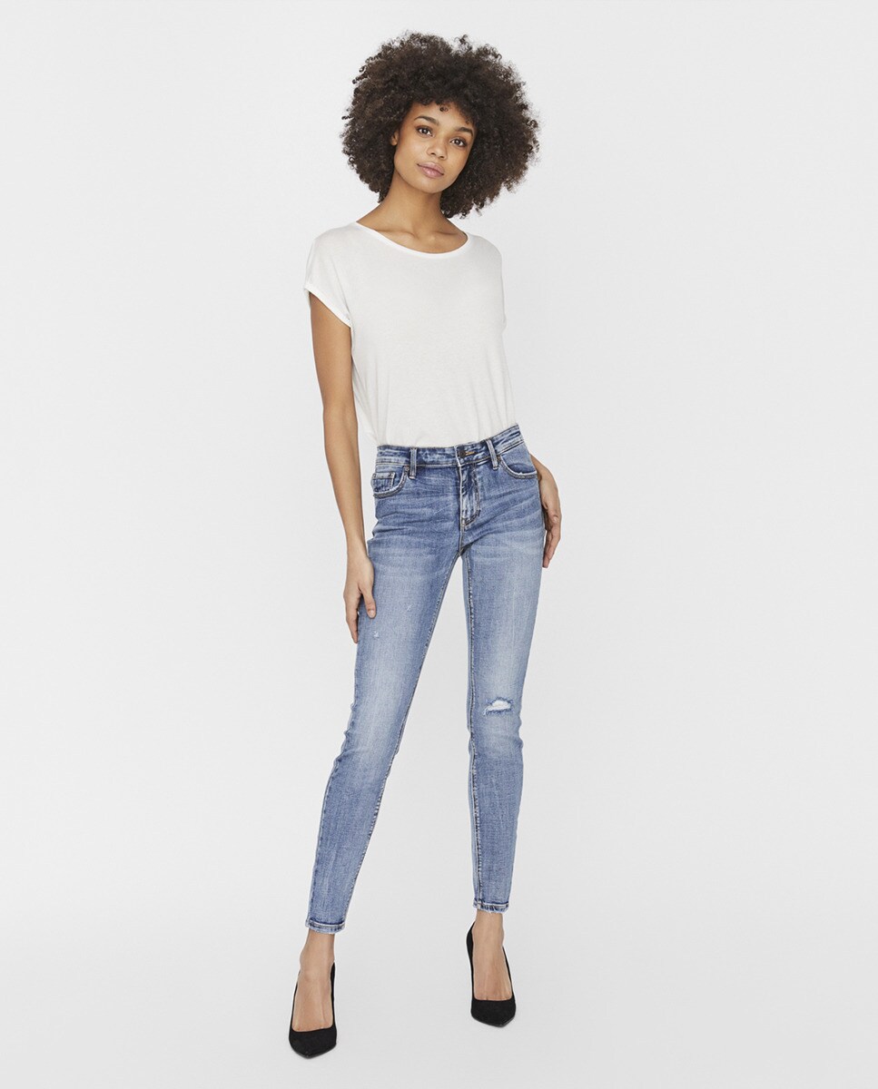 Jean cigarette taille basse