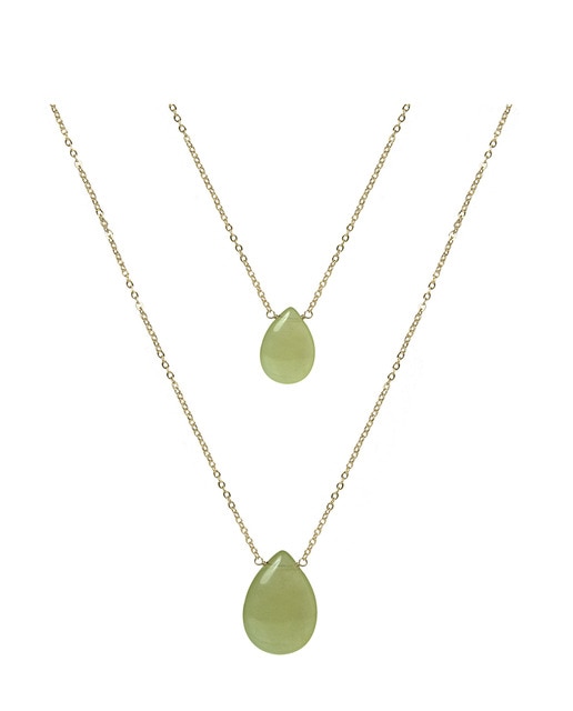 Imagen 0 de Collar Abelia metal dorado y Jaspe Verde