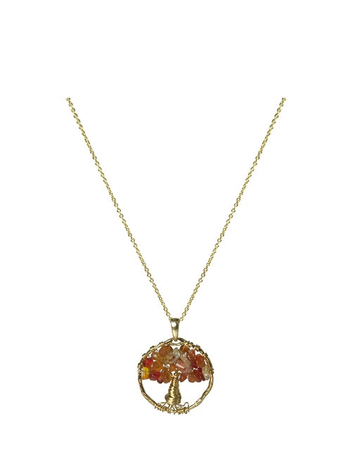 Imagen 0 de Collar Budleia metal dorado y Cornalina