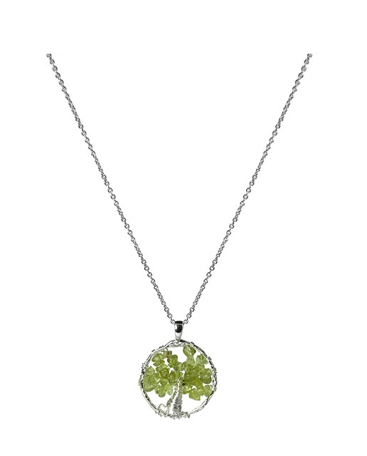 Imagen 0 de Collar Budleia metal Rodiado y Prehenita