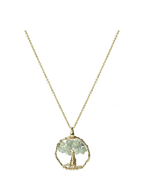 Imagen 0 de Collar Budleia metal dorado y aguamrina