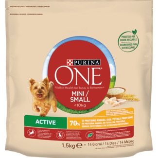 Ração para Cão Adulto Pequeno Rica em Frango com Arroz Active embalagem 1,5 kg - Purina One Mini