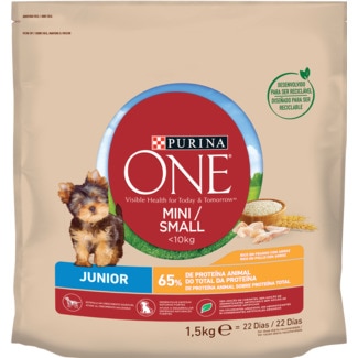 Ração Seca para Cão Junior Mini Menos de 10 kg de Frango embalagem 1,5 kg - Purina One