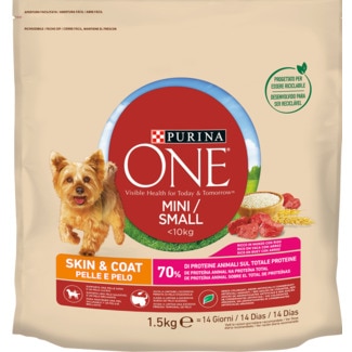 Ração para Cão Mini Menos de 10 Kg Pele e Pêlo de Vaca e Arroz embalagem 1,5 kg - Purina One