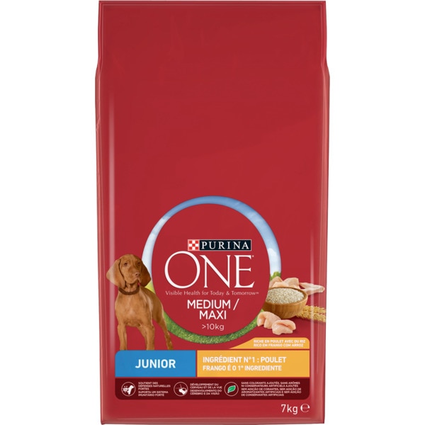 Ração para Cão Médio/Grande Junior + 10 Kg Activo de Frango e Arroz embalagem 7 kg