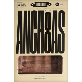 Serie Oro filetes de anchoa del Cantábrico con aceite de oliva envase 75 g neto escurrido 16 filetes - La Torre Punset