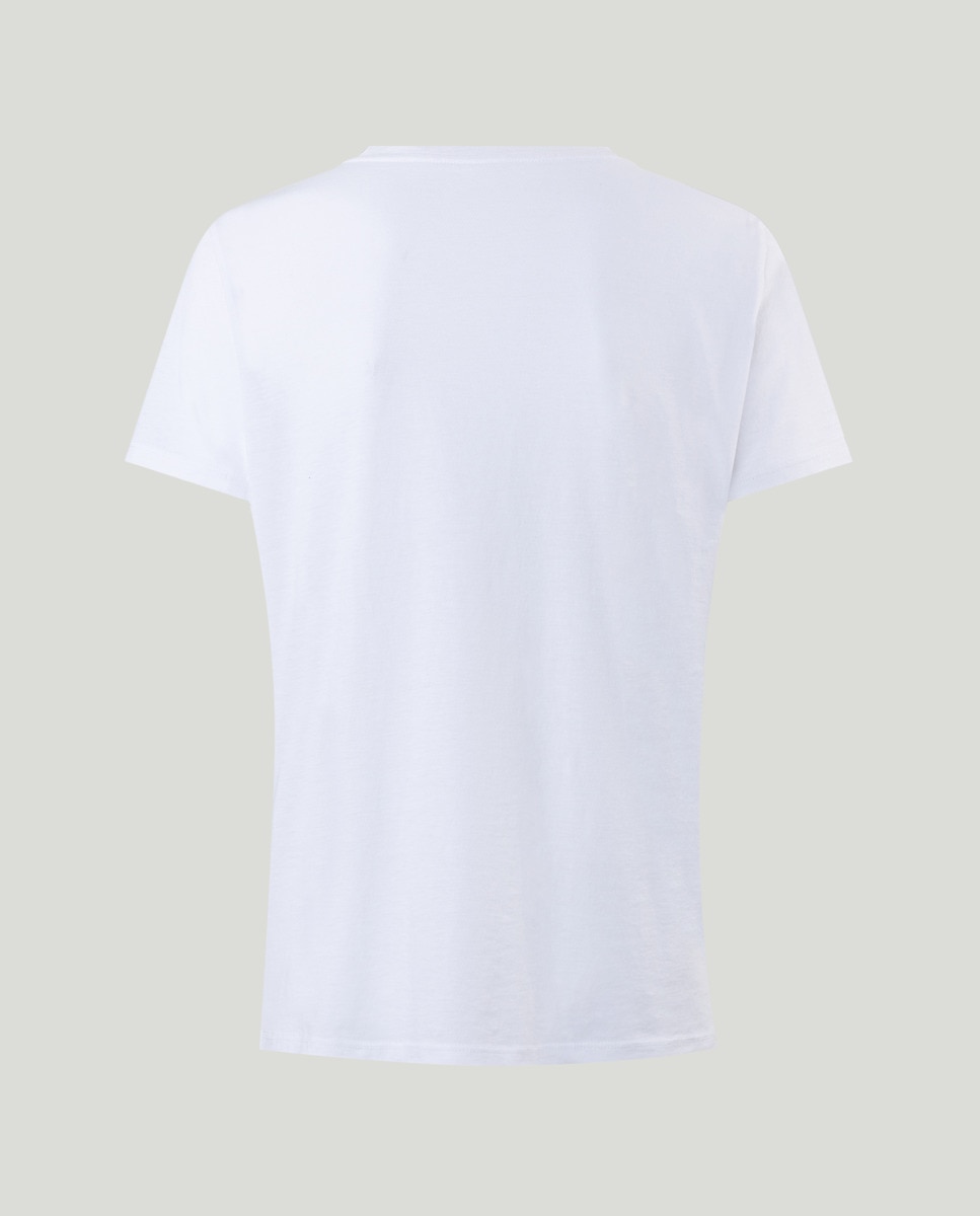 T-shirt de algodão Branco-2