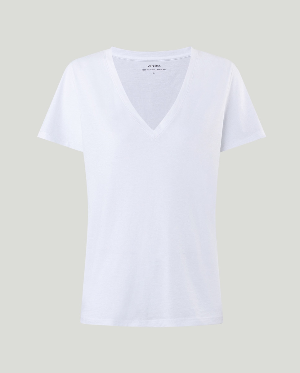 T-shirt de algodão Branco-1