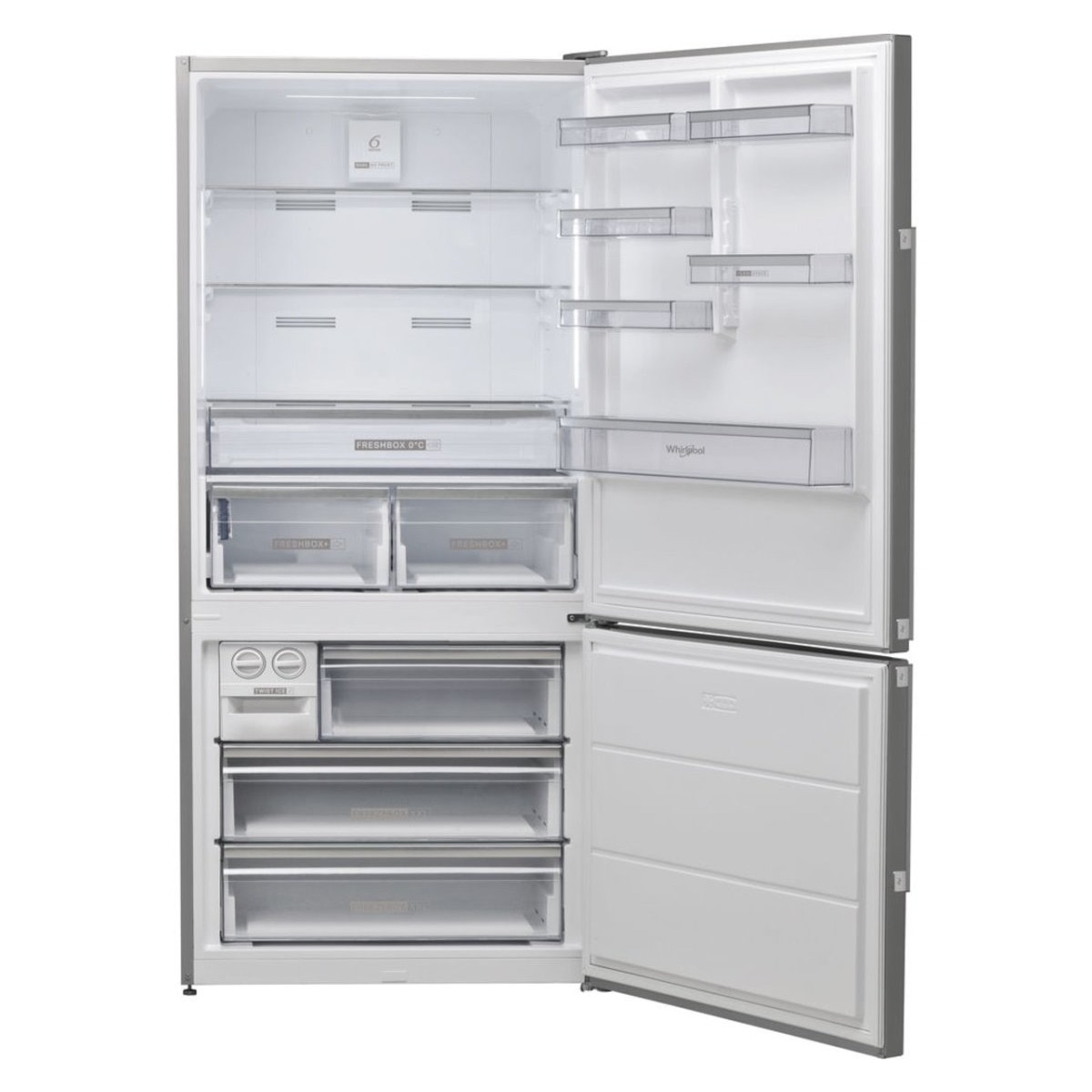 Frigorífico Combinado Whirlpool W84BE 72 X 2 com Tecnologia No Frost e 6º Sentido e de 186 cm - Inox Inox-3