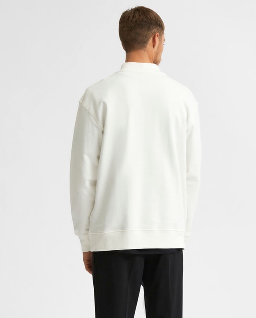 Sudadera de hombre en algodón orgánico blanca con cuello alto · Selected · El Corte Inglés Sudadera de hombre en algodón orgánico blanca con cuello alto · Selected · El Corte Inglés