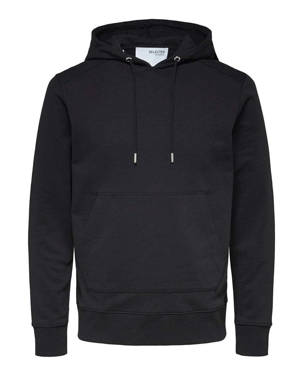 Sudadera de hombre en algodón orgánico negra con capucha · Selected Sudadera de hombre en algodón orgánico negra con capucha · Selected