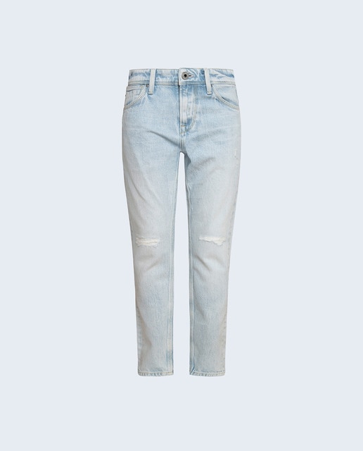 Imagen 0 de Pantalón vaquero de niño skinny lavado claro con rotos