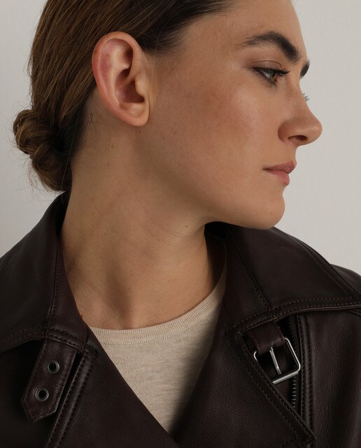 Cazadora biker de mujer piel · Woman El Corte Inglés · El Corte Inglés