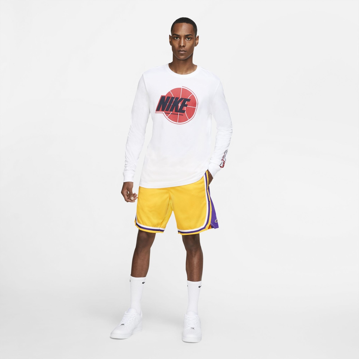 Bermudas de homem Los Angeles Lakers 2018-2019 Icon Edition Nike Amarelo-7
