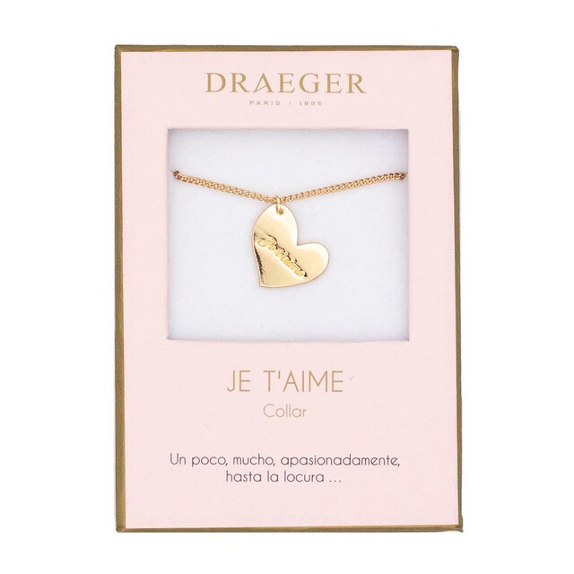 Imagen 0 de Collar Corazón Je T'aime sin Níquel Draeger Dorado