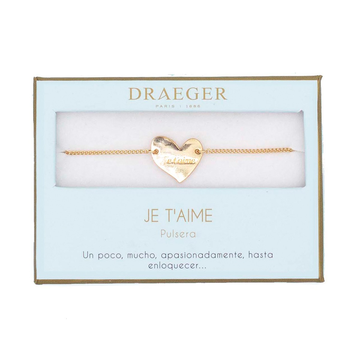 Pulsera Corazón Je T'Aime sin Níquel Draeger Dorada Dorado-1