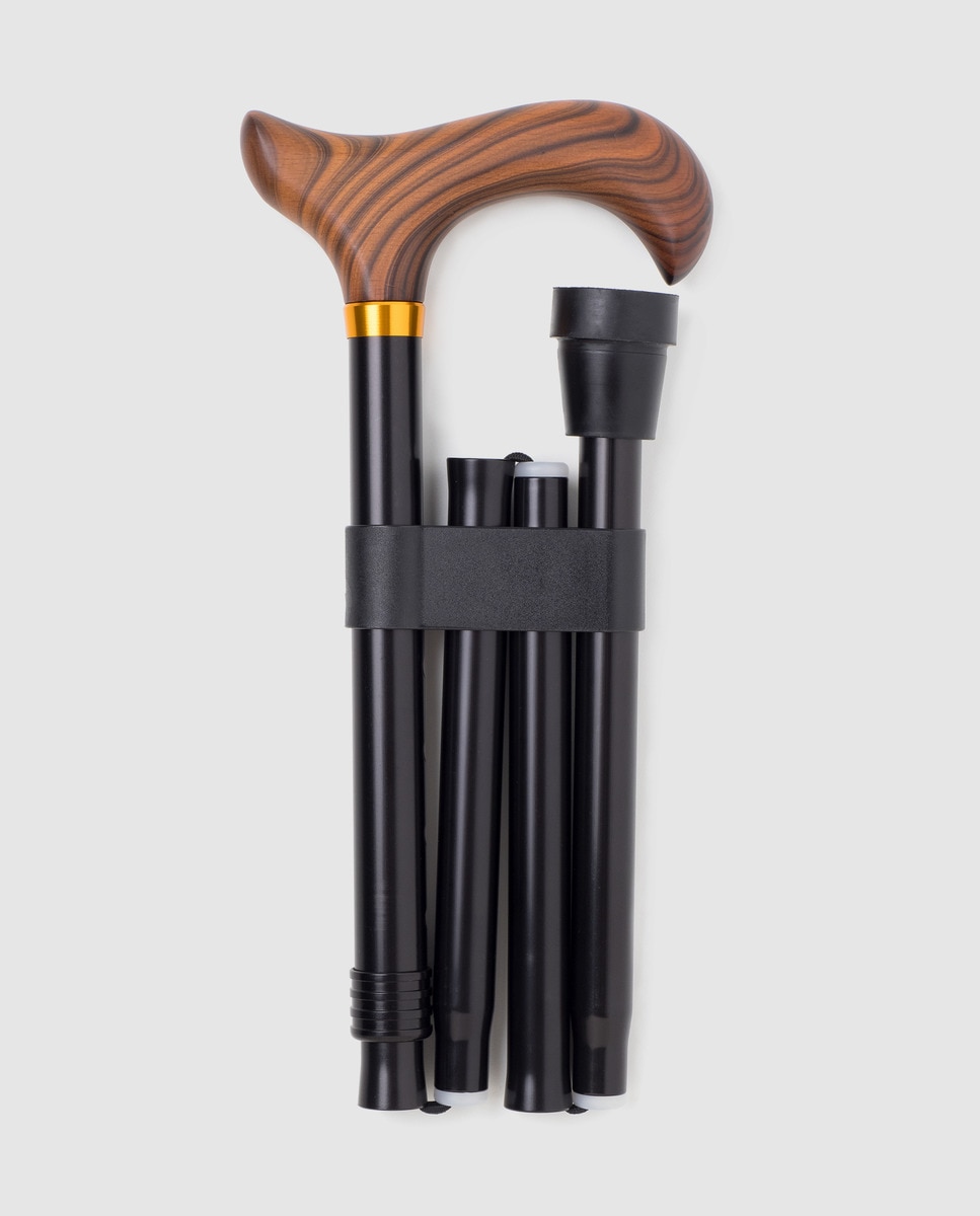 Bengala metálica desmontável bronze Preto-3