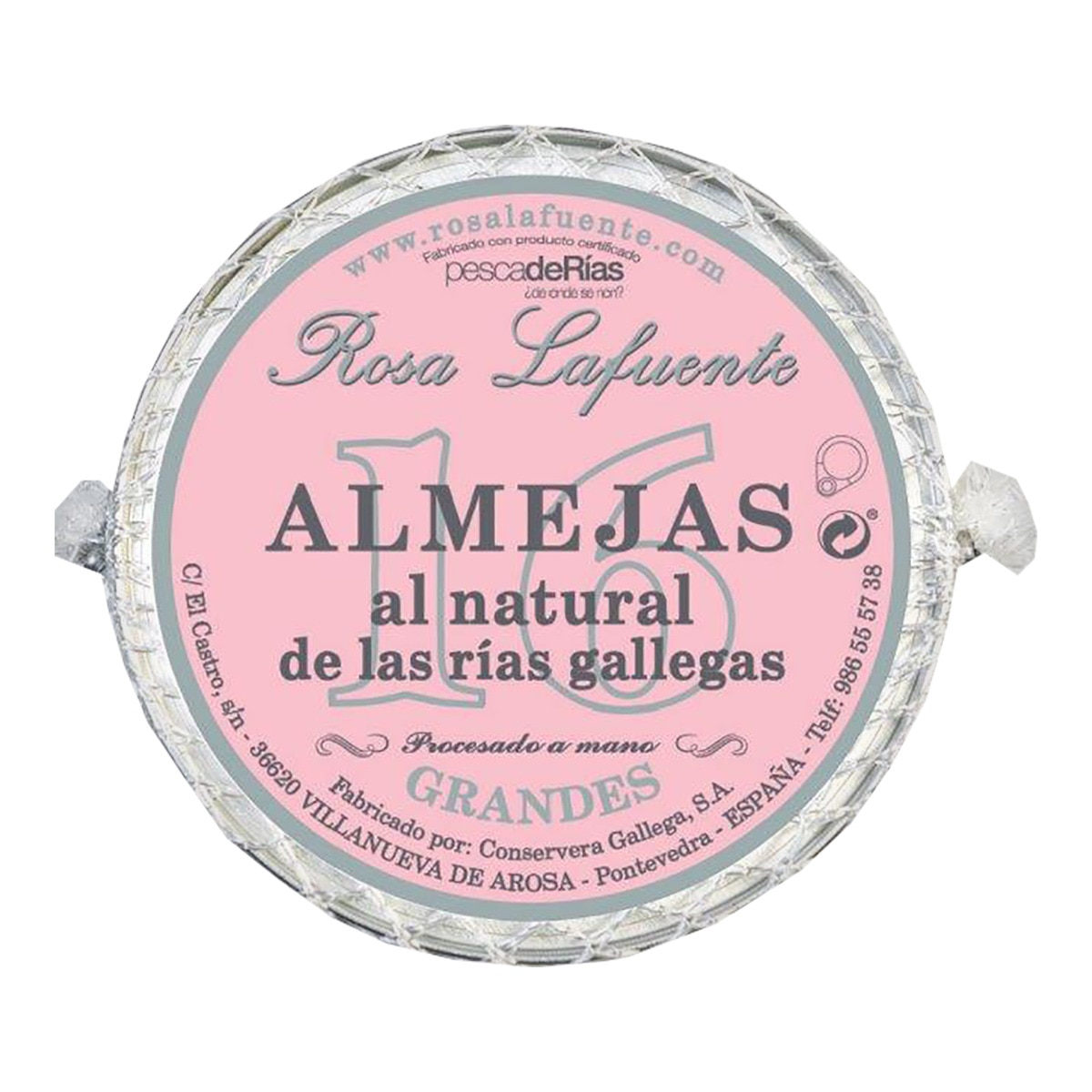 Palourdes au naturel des rias galiciennes  DOP Pescaderías  16 pièces Rosa Lafuente