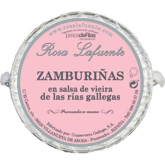 zamburiñas en salsa de vieira de las Rías Gallegas lata 111 g - Rosa Lafuente
