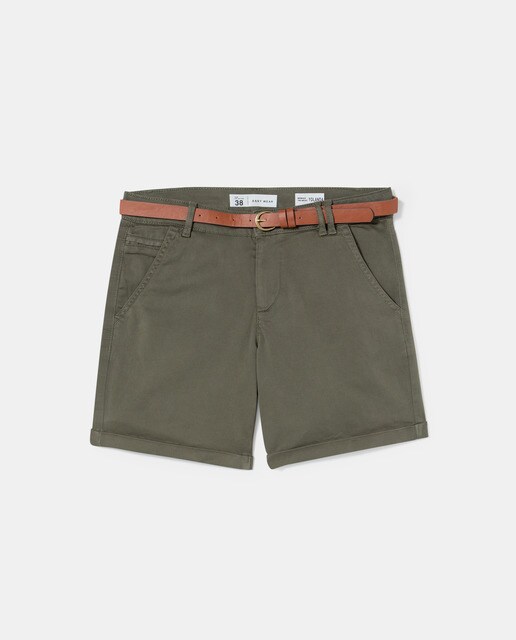 Bermuda de mujer de algodón con cinturón · Easy Wear · El Corte Inglés