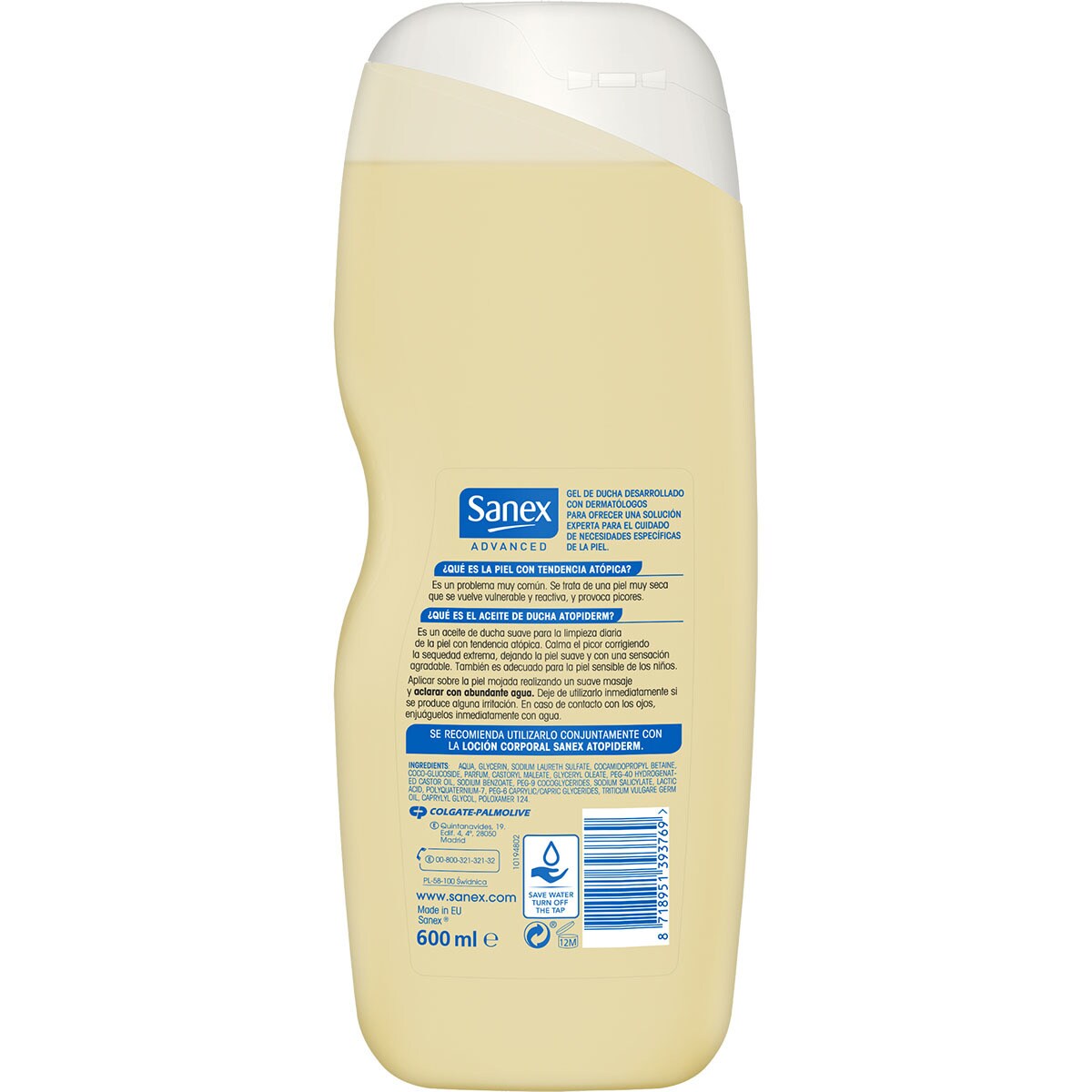 Comprar Advanced Aceite De Ducha Atopiderm Para Piel Reactiva Con 