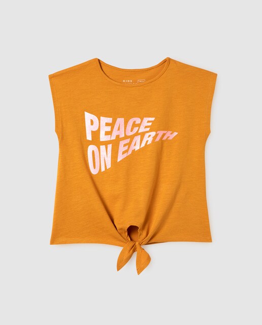 Camiseta de niña texto con nudo