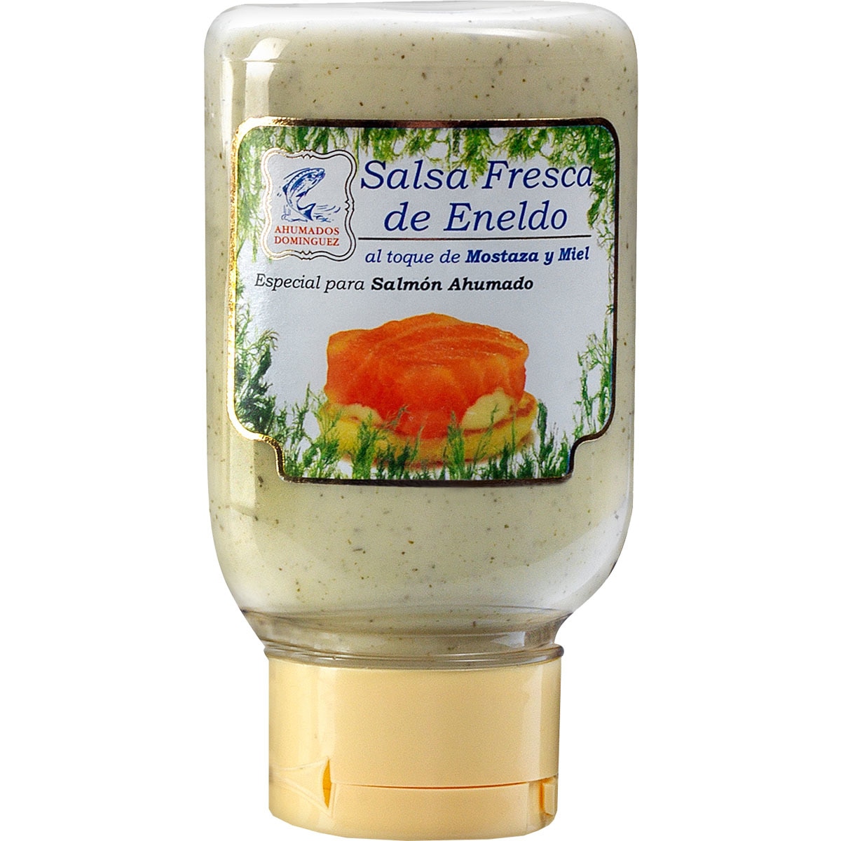 salsa fresca de eneldo al toque de mostaza y miel especial para salmón ahumado tarro 180 g