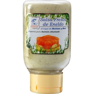 salsa fresca de eneldo al toque de mostaza y miel especial para salmón ahumado tarro 180 g - Ahumados Dominguez