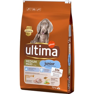 Medium Maxi Junior pienso para perros adultos medianos y grandes con pollo bolsa 7,5 kg - Ultima