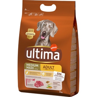 Medium Maxi Adult pienso para perros adultos medianos y grandes con buey bolsa 3 kg - Ultima