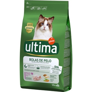 Bolas de Pelo pienso para gatos adultos con pavo bolsa 1,5 kg - Ultima