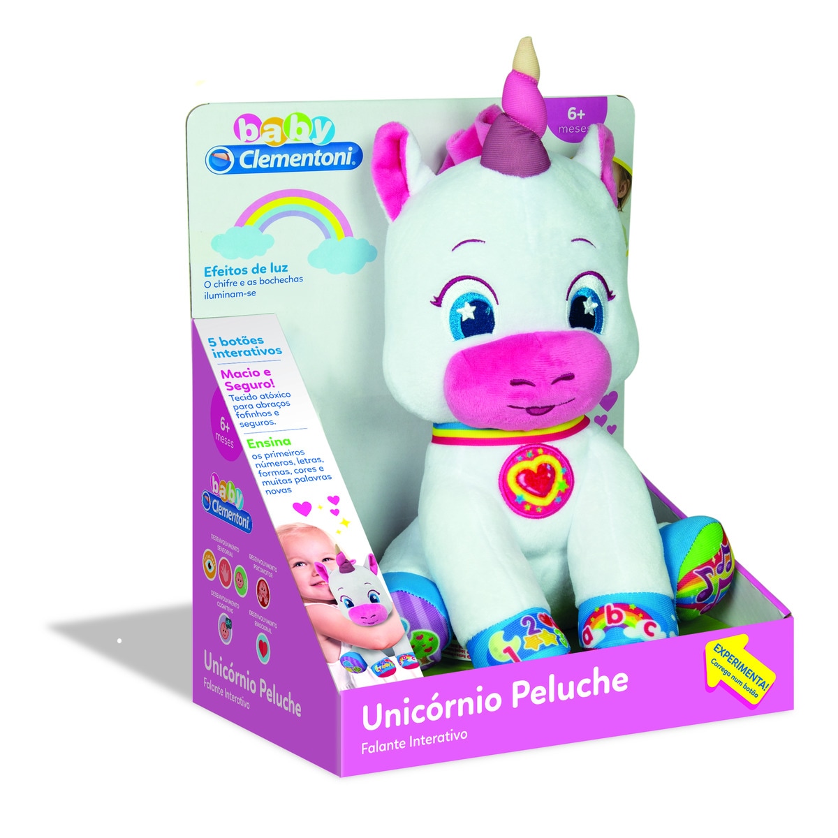 Baby Unicórnio Peluche Falante Interativo Clementoni 2
