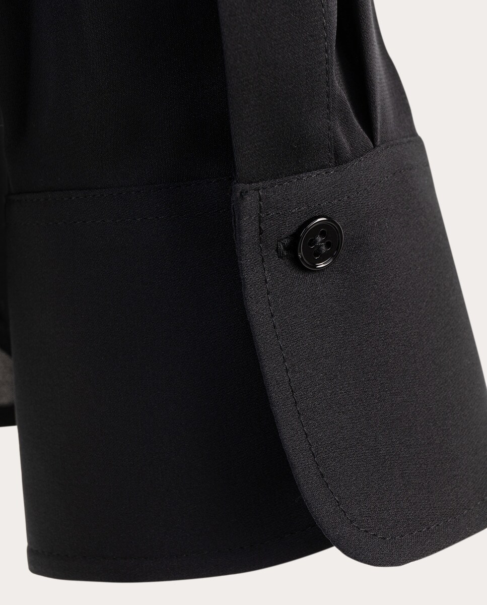 Camisa de seda Preto-6