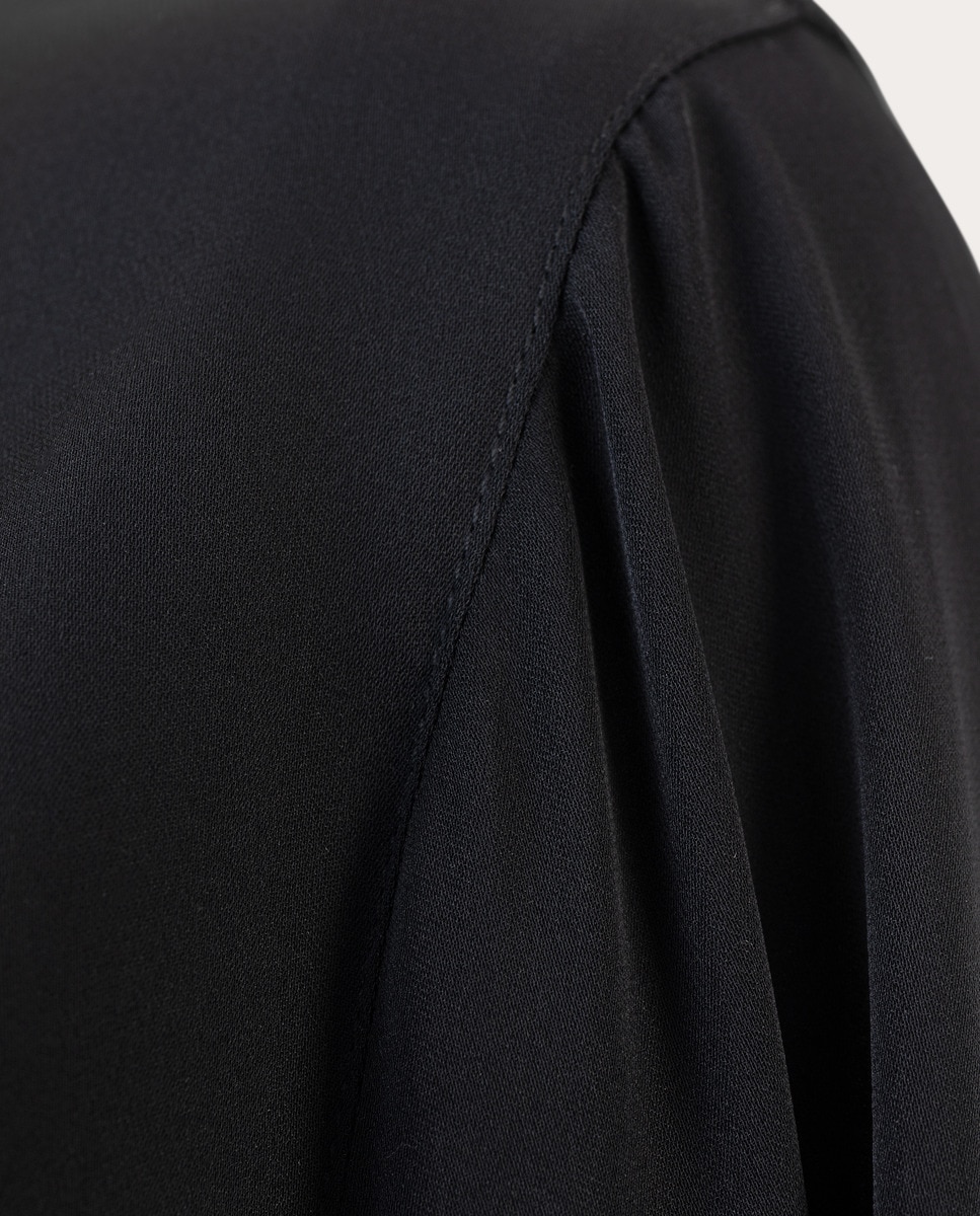 Camisa de seda Preto-5