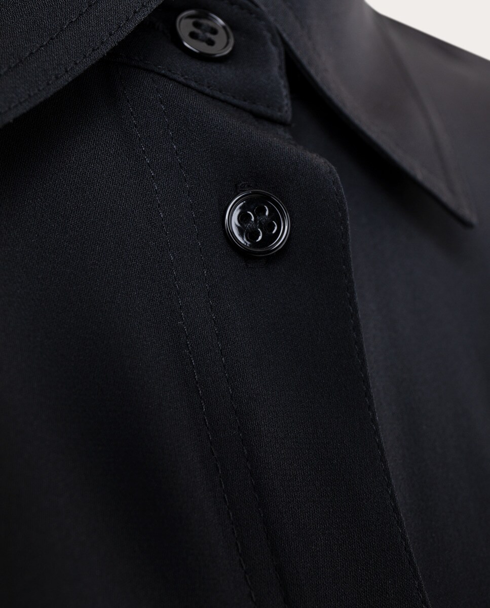 Camisa de seda Preto-4