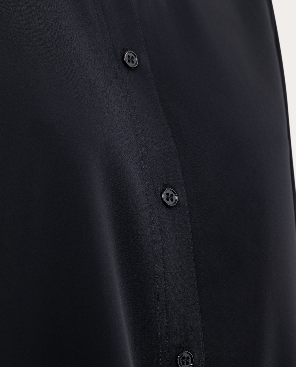 Camisa de seda Preto-3