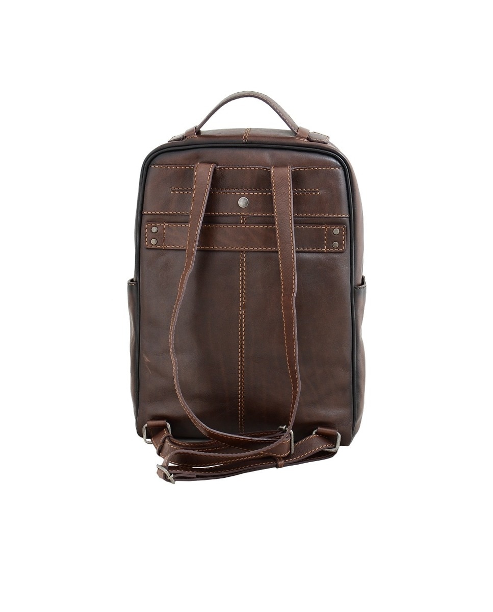 Mochila DAKAR em pele - Castanho 2