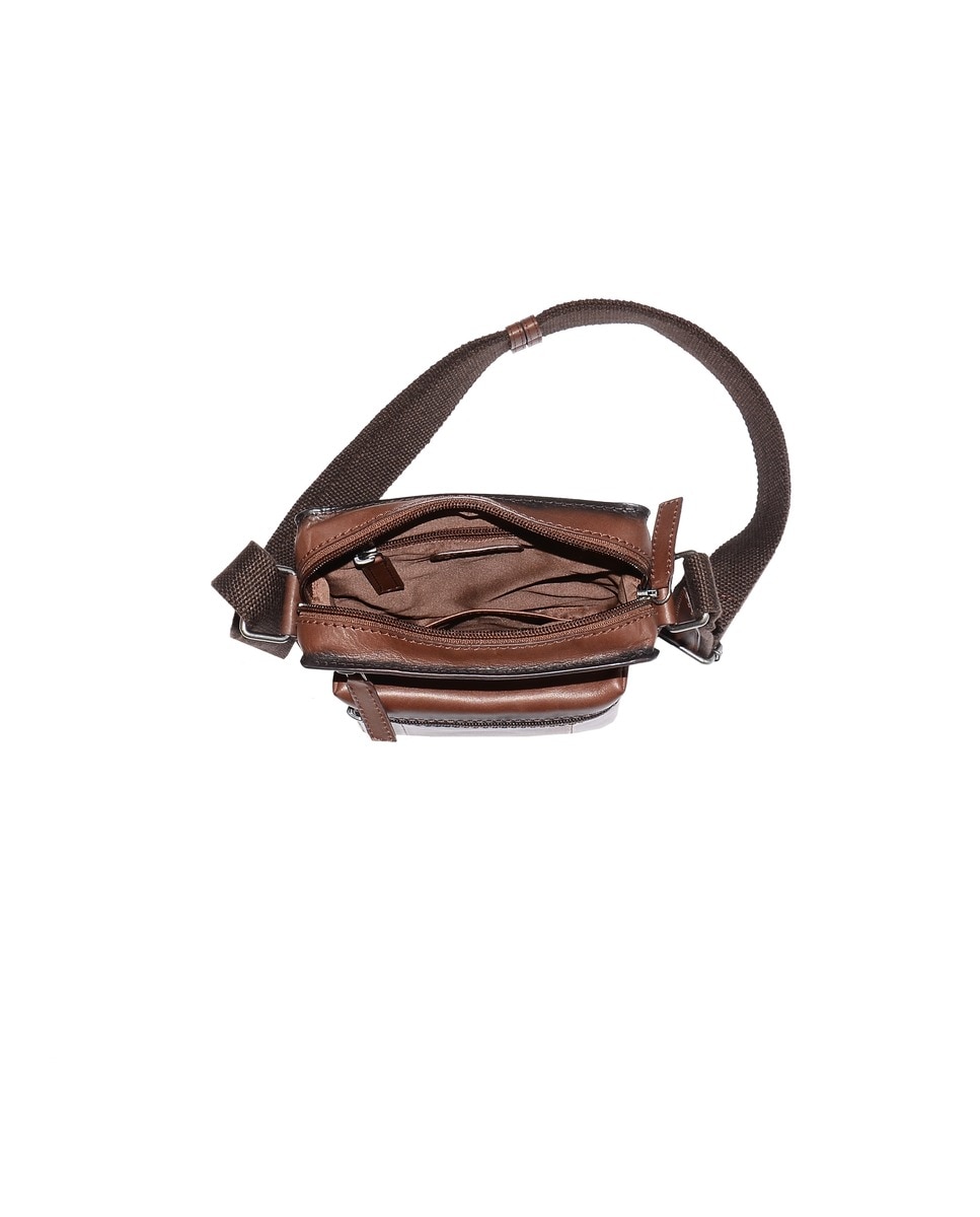 Bolsa Tiracolo DAKAR em pele - Castanho 3