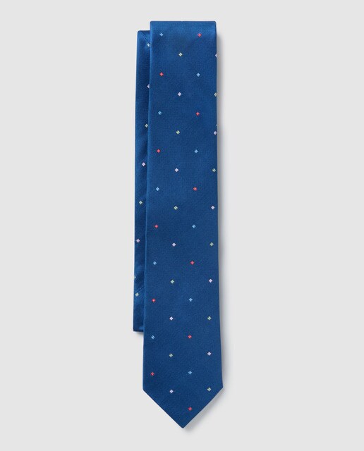 Corbata de seda azul estampado geométrico · Studio Classics · El Corte  Inglés