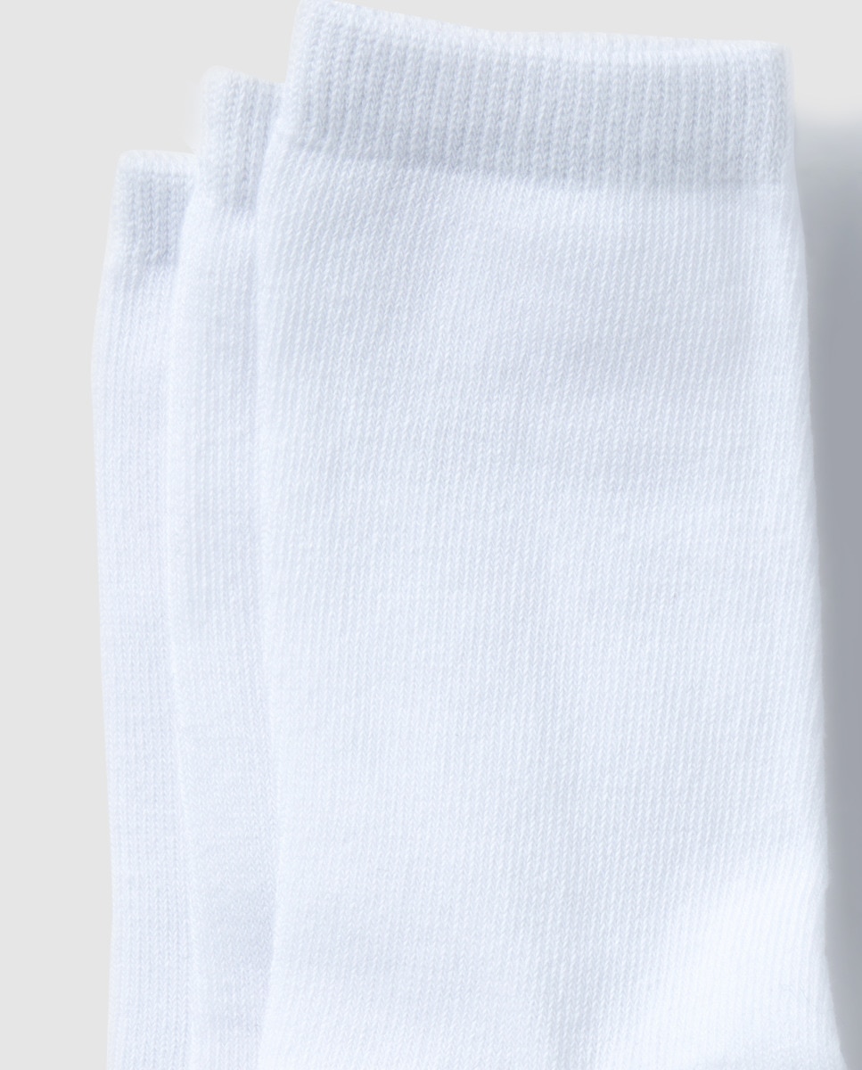 Pack 3 calcetines lisos infantiles Blanco-2