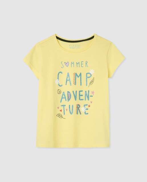 Camiseta de niña manga corta estampada