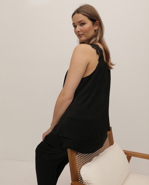 Top lencero de mujer talla grande tirantes encaje · Couchel · El Corte  Inglés