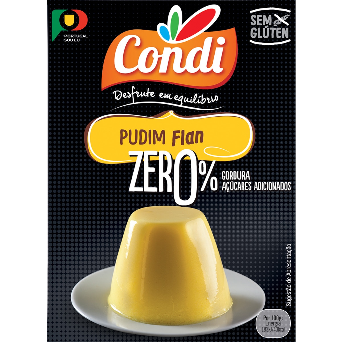 Pudim Flan Zero % Açúcares Vegan embalagem 14,4 g