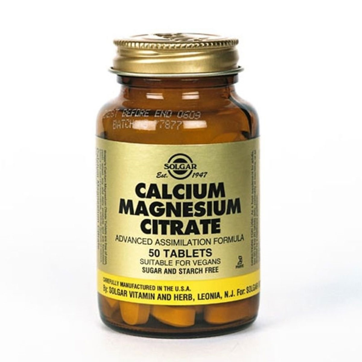 Imagem 0 de Suplemento Alimentar Calcium Magnesium Citrate - 50 Cápsulas