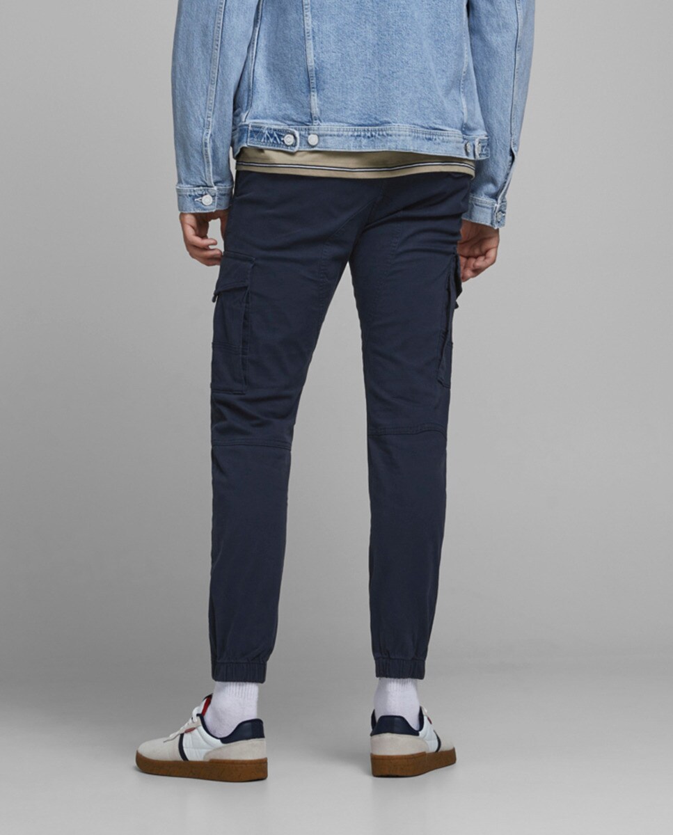pantalones cargo azul marino hombre