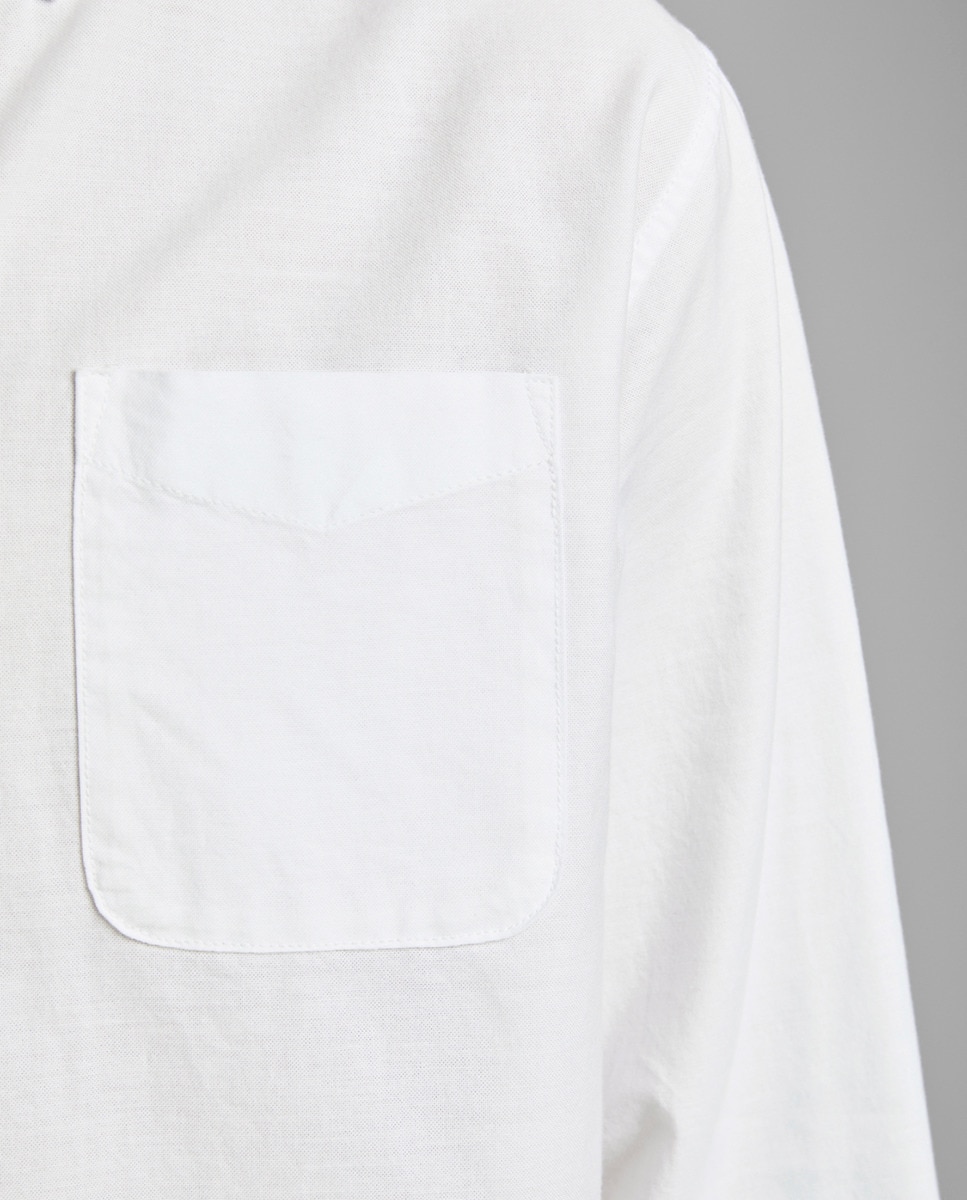 Camisa formal em algodão BCI slim lisa branca Branco-3