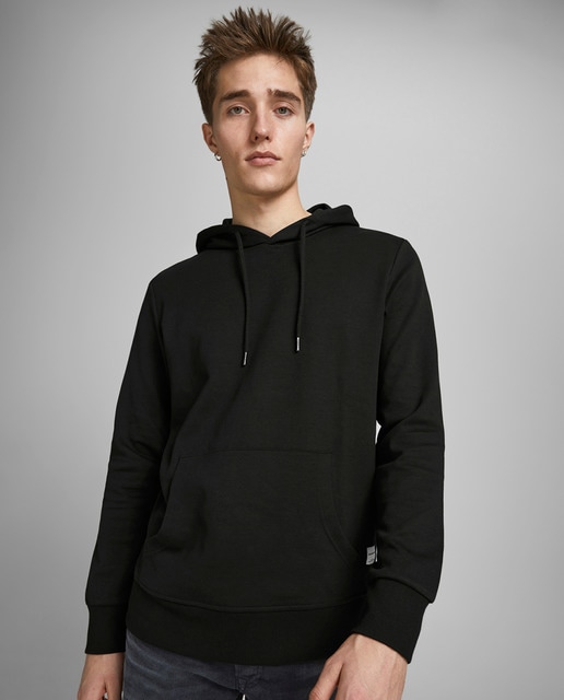 Sudadera de hombre con algodón BCI negra con capucha · Jack \u0026 Jones · El  Corte Inglés